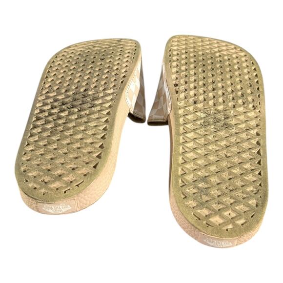 Vans Women’s Checkerboard Slides Sandals Cream Beige Size 8 - Picture 9 of 9